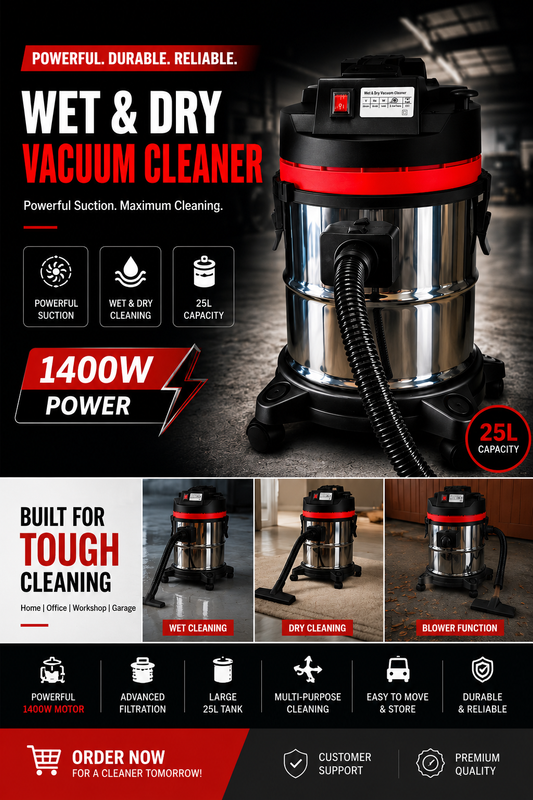 25L VACUUM CLEANER WET AND DRY